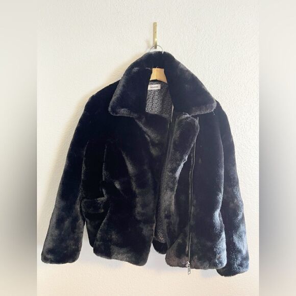 ZADIG & VOLTAIRE jacket BLACK FAUX MINK FUR COAT. Freeze color NWT. M/L - Picture 14 of 15